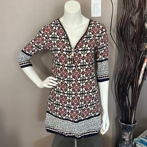 3/4 sleeve bohemians style mini dress